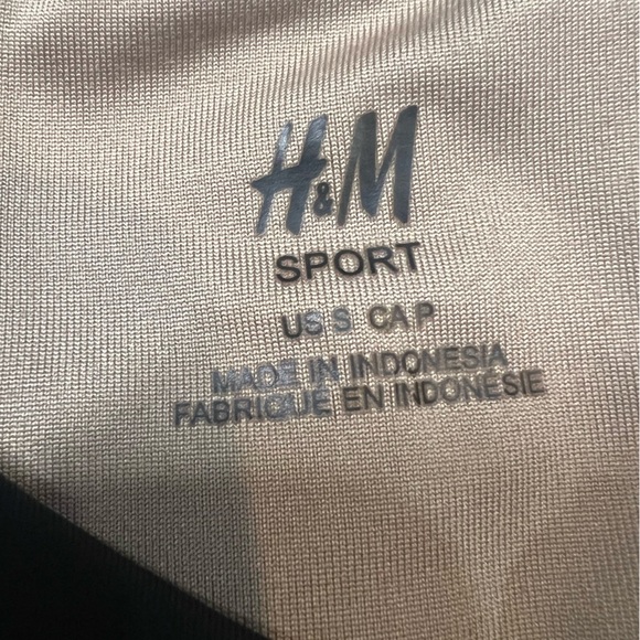 H&M High Neck Black White Tan Sports Bra Size S - Picture 3 of 6